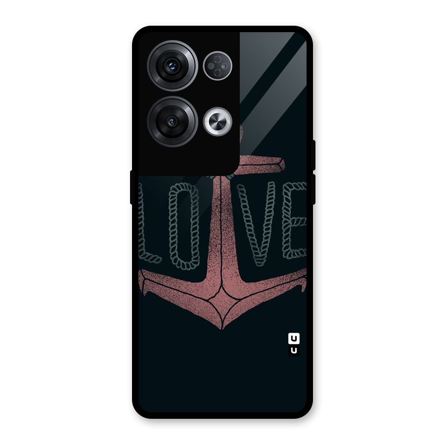 Love Anchor Form Glass Back Case for Oppo Reno8 Pro 5G