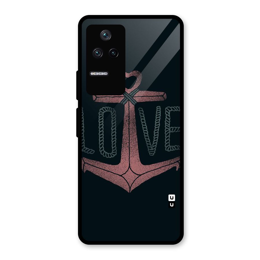Love Anchor Form Glass Back Case for Poco F4 5G