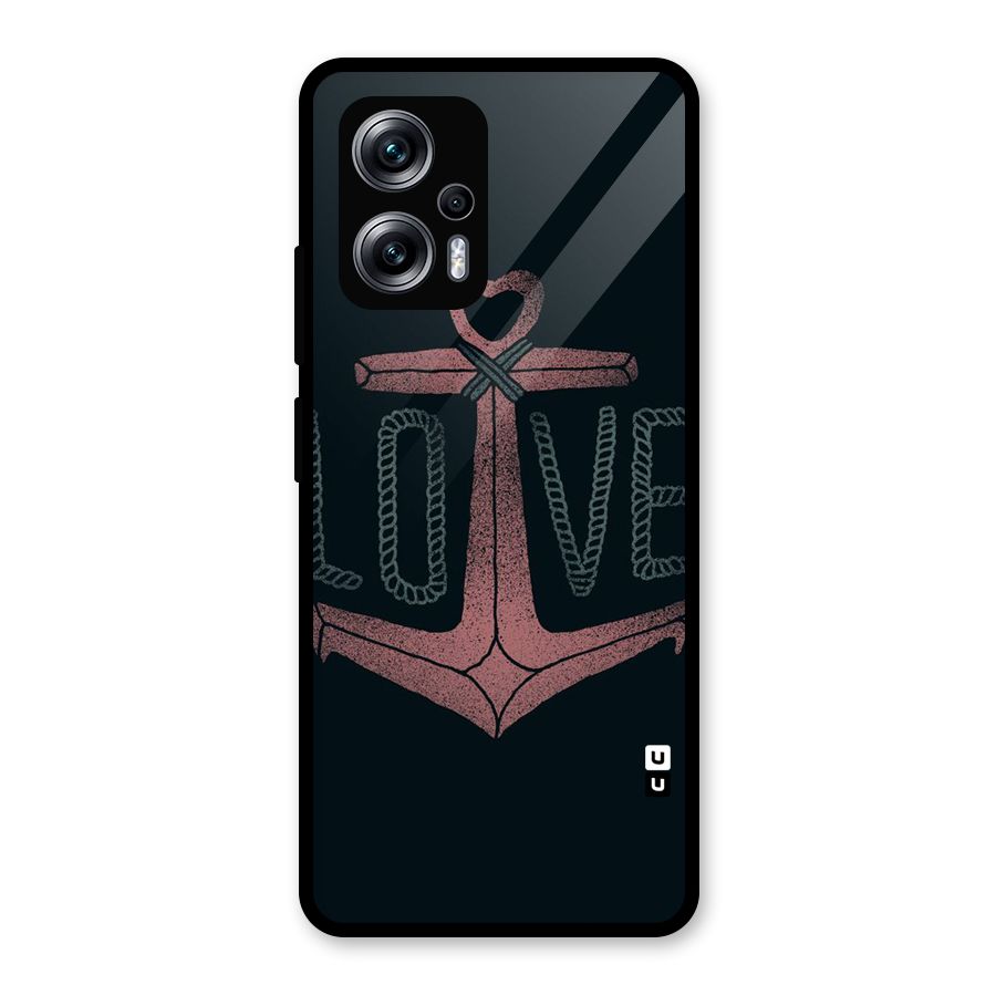 Love Anchor Form Glass Back Case for Redmi K50i