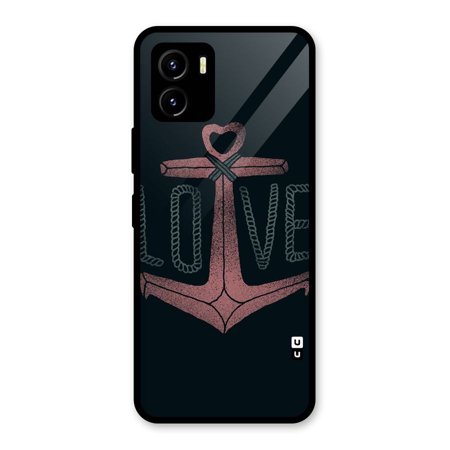 Love Anchor Form Glass Back Case for Vivo Y15s