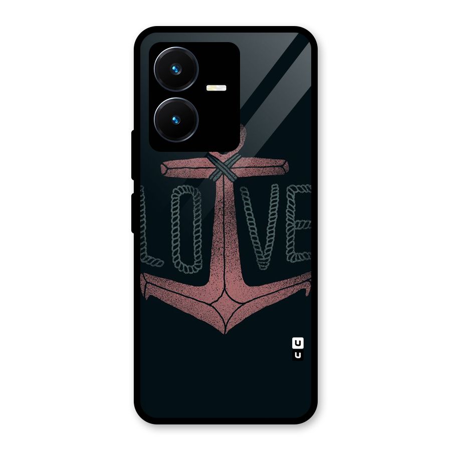 Love Anchor Form Glass Back Case for Vivo Y22
