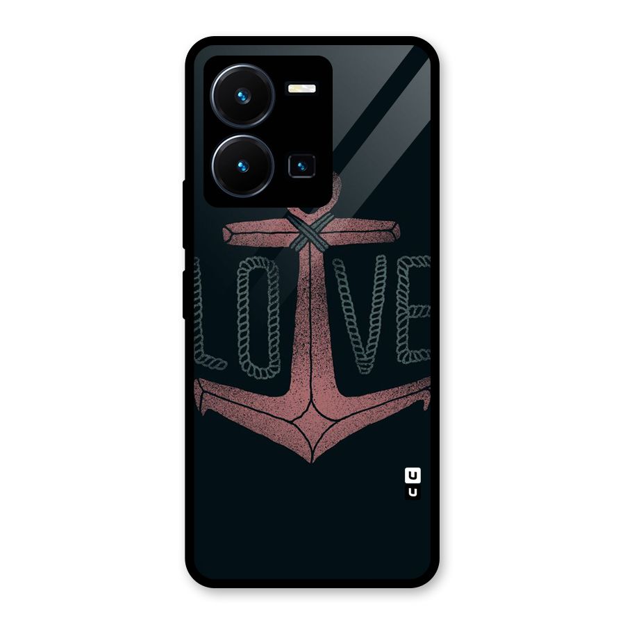 Love Anchor Form Glass Back Case for Vivo Y35