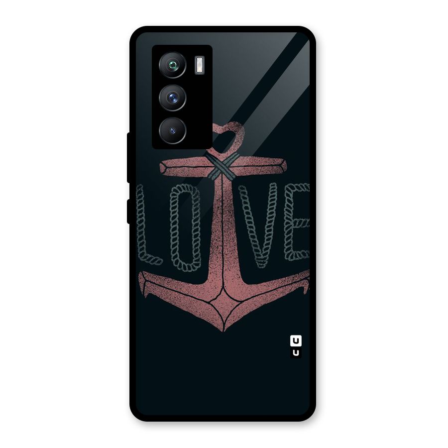Love Anchor Form Glass Back Case for Vivo iQOO 9 SE