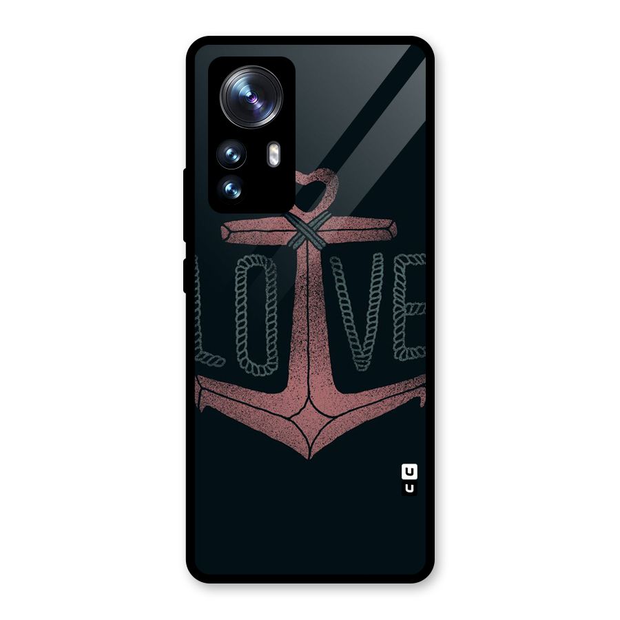 Love Anchor Form Glass Back Case for Xiaomi 12 Pro