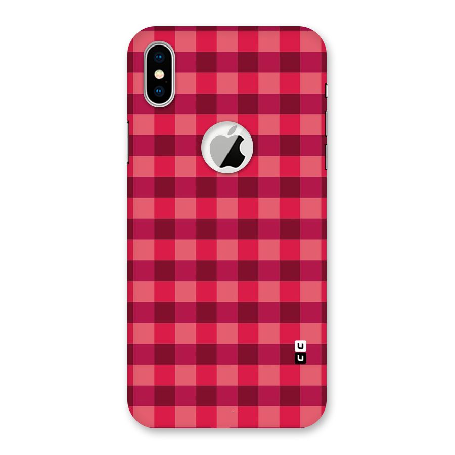 Love Checks Back Case for iPhone XS Logo Cut