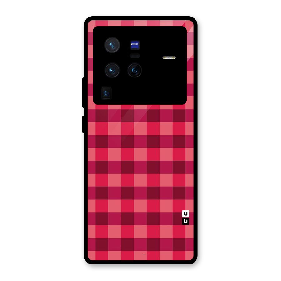 Love Checks Glass Back Case for Vivo X80 Pro
