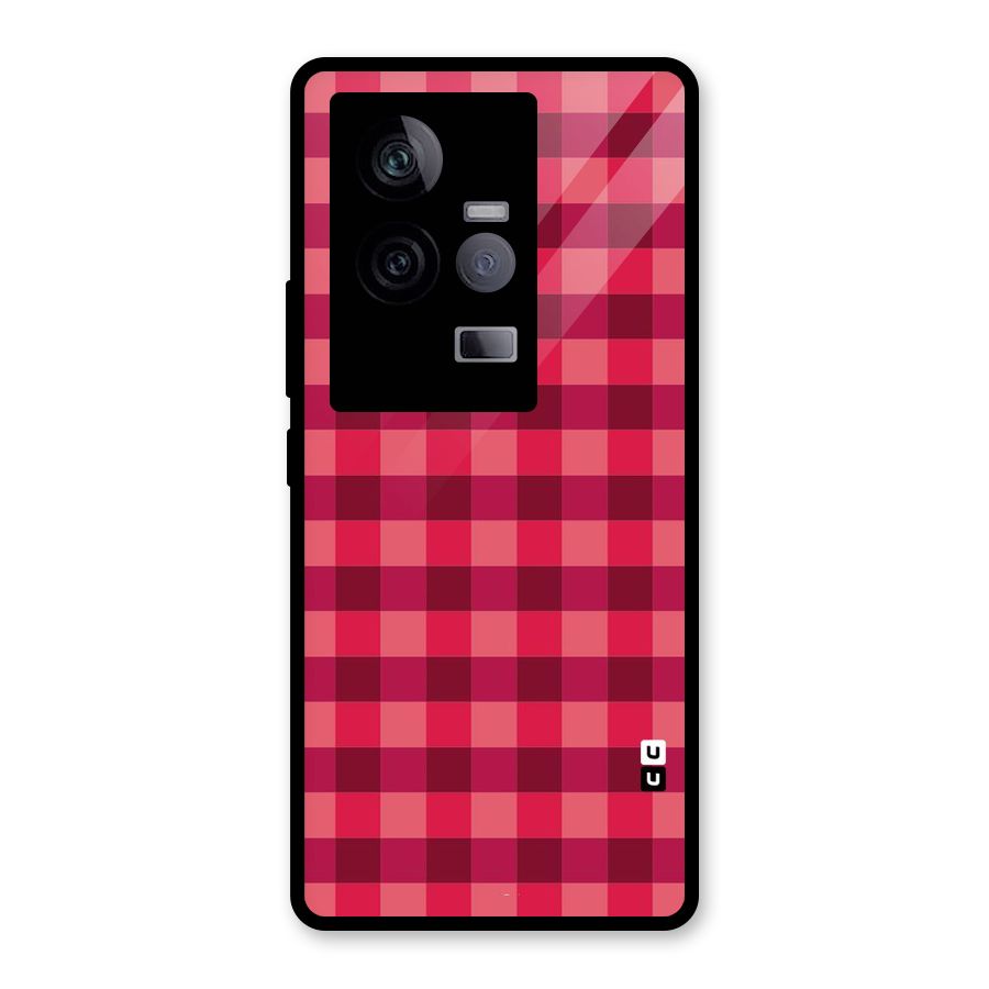 Love Checks Glass Back Case for Vivo iQOO 11 5G