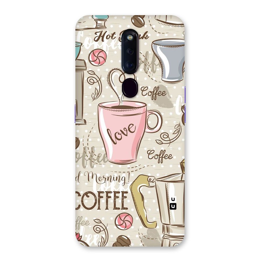 Love Coffee Design Back Case for Oppo F11 Pro