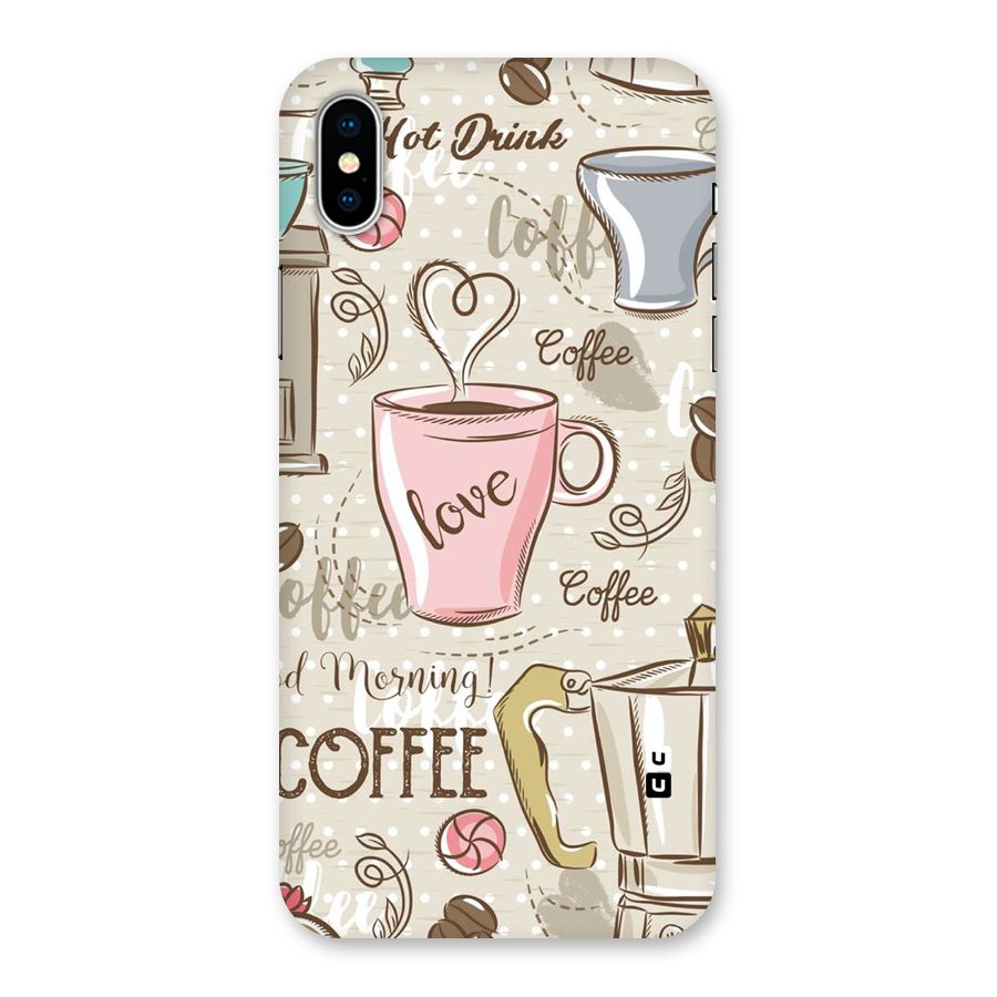Love Coffee Design Back Case for iPhone X