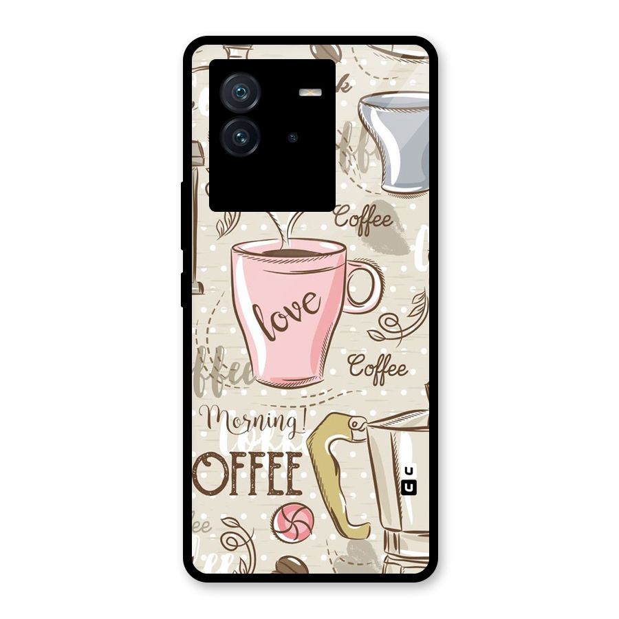 Love Coffee Design Glass Back Case for Vivo iQOO Neo 6 5G