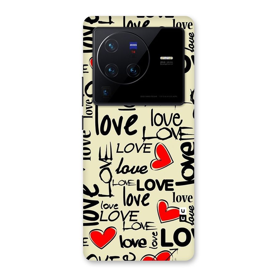 Love Hearts Pattern Back Case for Vivo X80 Pro