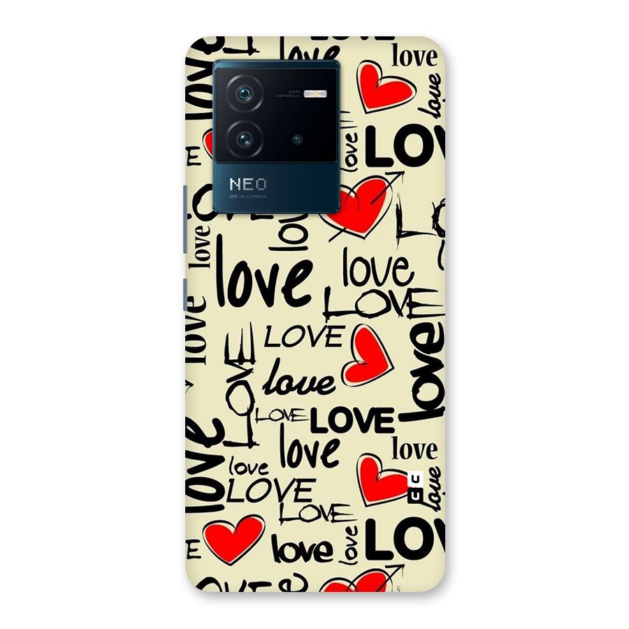 Love Hearts Pattern Back Case for Vivo iQOO Neo 6 5G