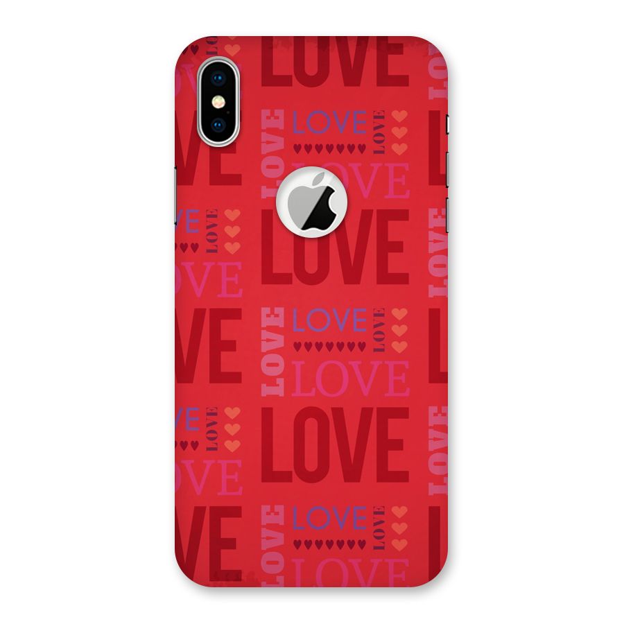 Love Pattern Back Case for iPhone X Logo Cut