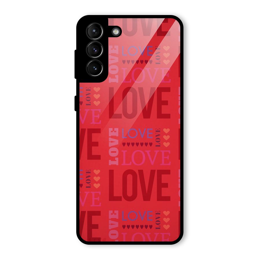 Love Pattern Glass Back Case for Galaxy S21 Plus