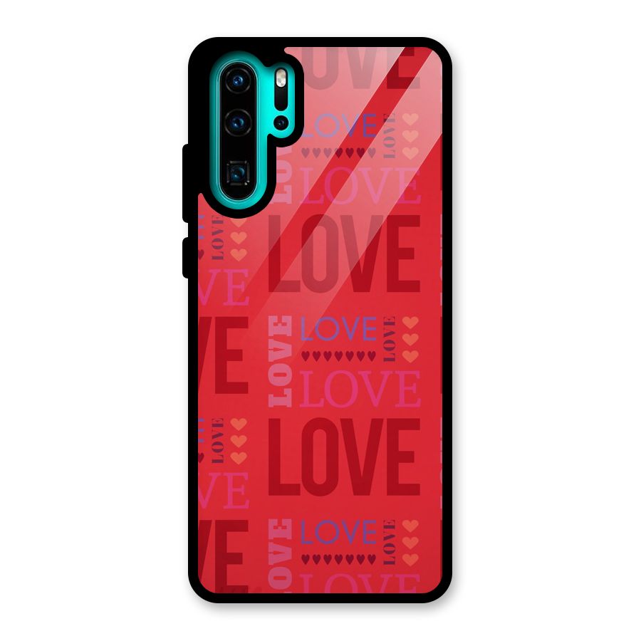 Love Pattern Glass Back Case for Huawei P30 Pro