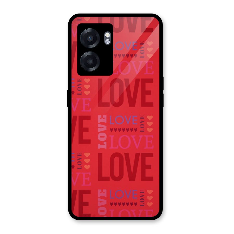 Love Pattern Glass Back Case for Realme Narzo 50 5G