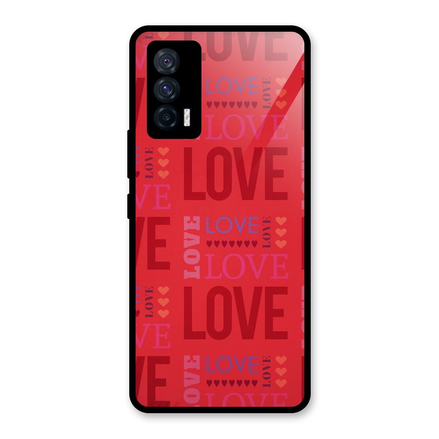 Love Pattern Glass Back Case for Vivo iQOO 7 5G