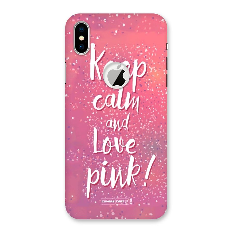 Love Pink Back Case for iPhone X Logo Cut