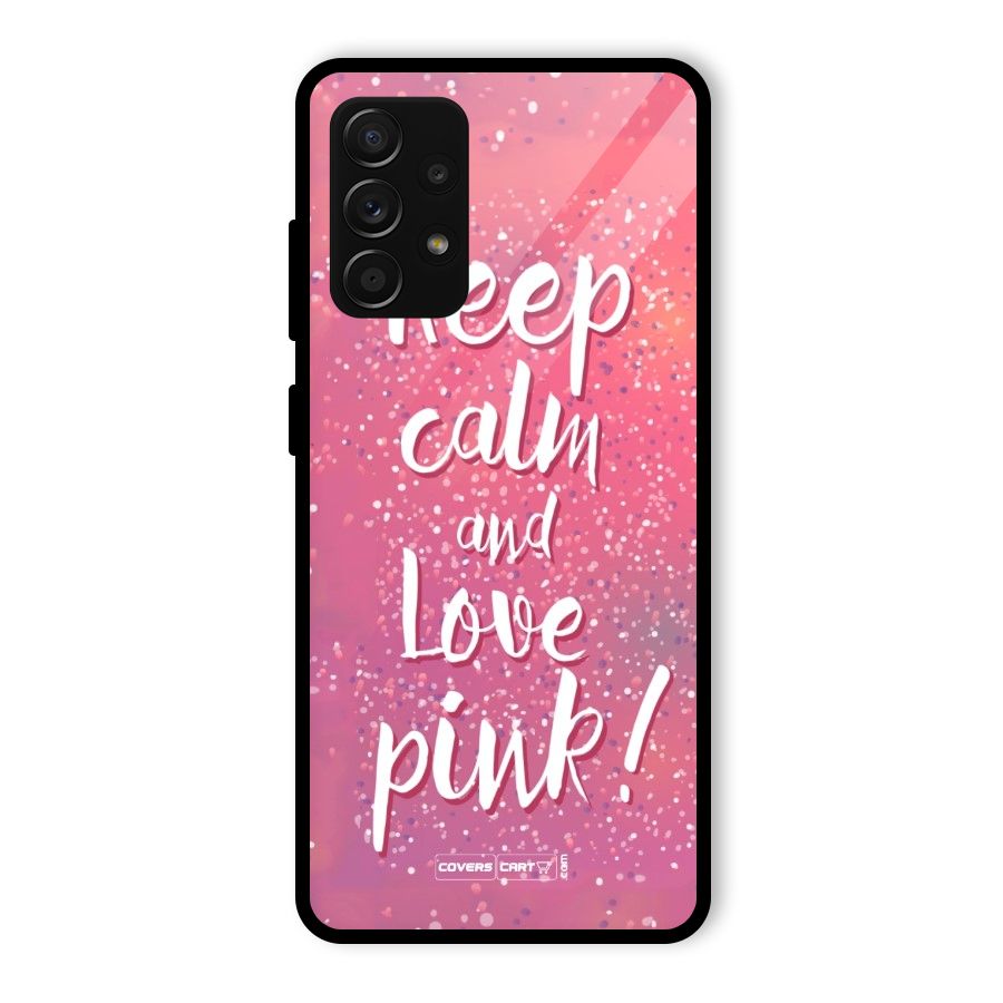 Love Pink Glass Back Case for Galaxy A53 5G