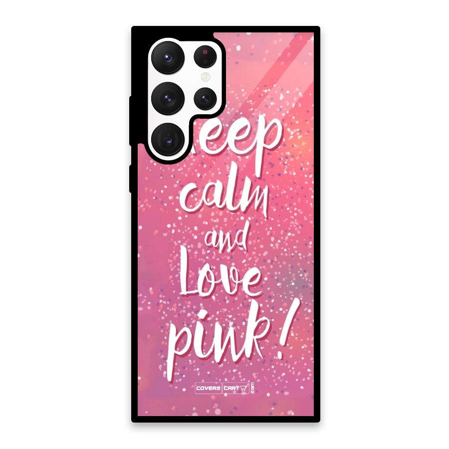 Love Pink Glass Back Case for Galaxy S22 Ultra 5G