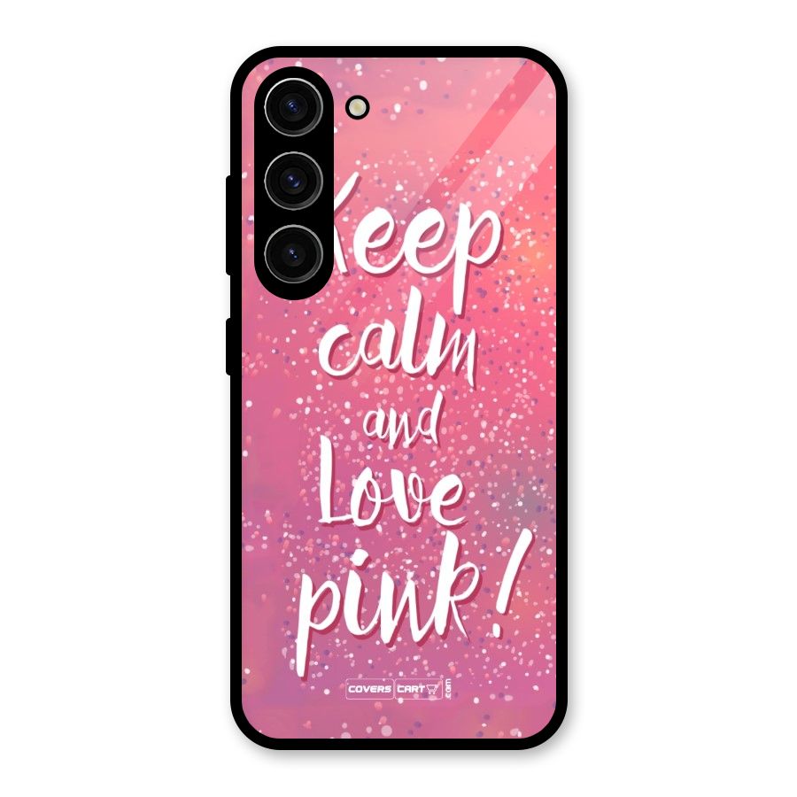 Love Pink Glass Back Case for Galaxy S23