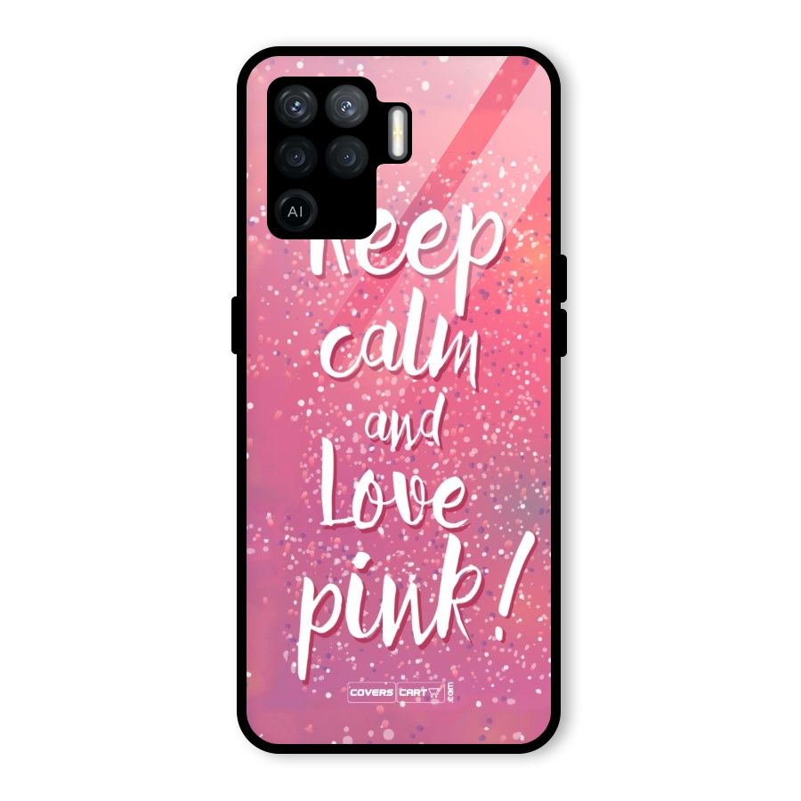 Love Pink Glass Back Case for Oppo F19 Pro