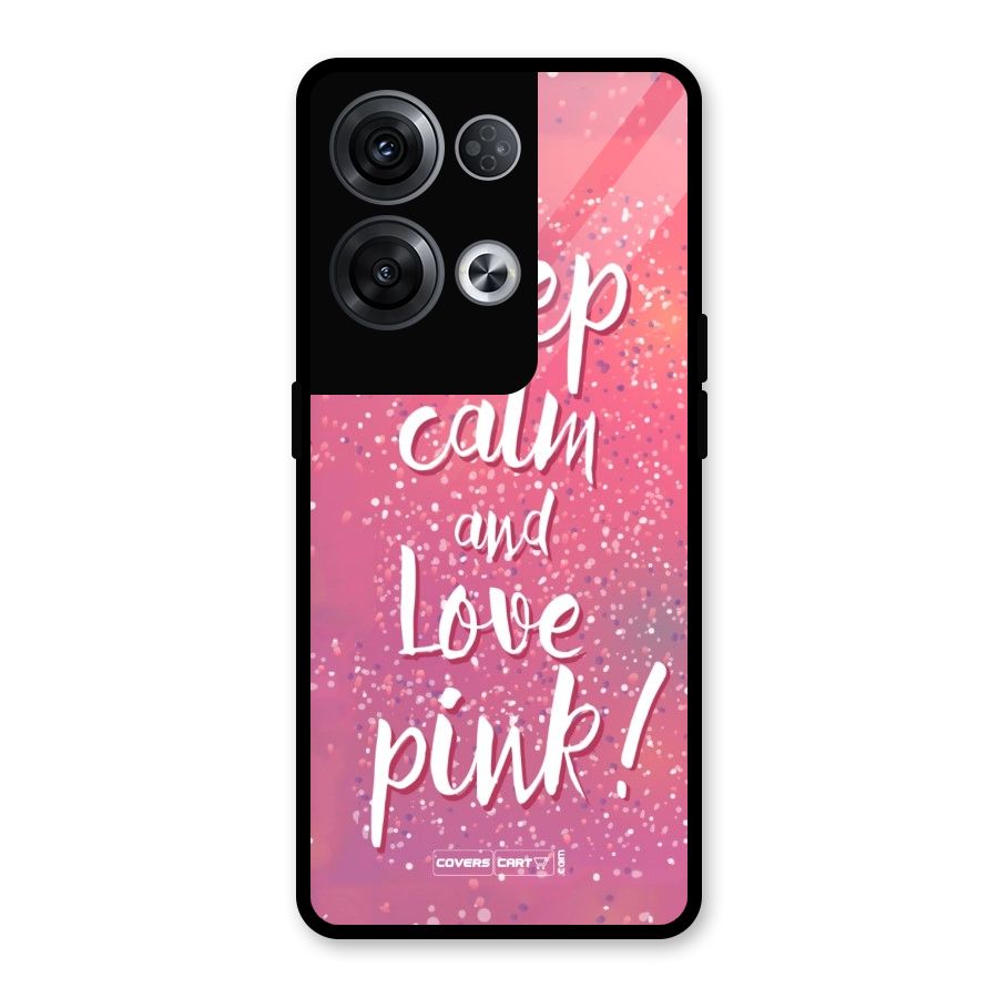 Love Pink Glass Back Case for Oppo Reno8 Pro 5G