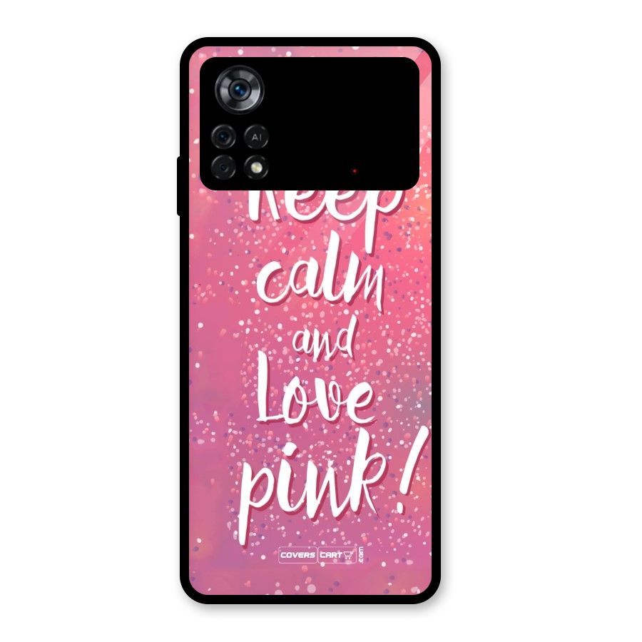 Love Pink Glass Back Case for Poco X4 Pro 5G