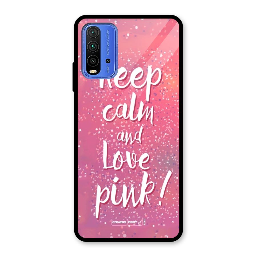 Love Pink Glass Back Case for Redmi 9 Power