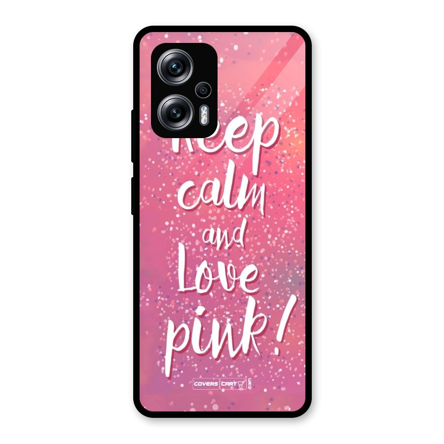 Love Pink Glass Back Case for Redmi K50i