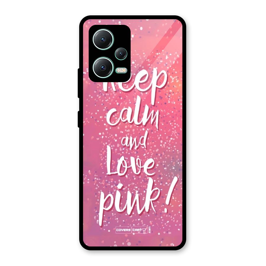 Love Pink Glass Back Case for Redmi Note 12 5G