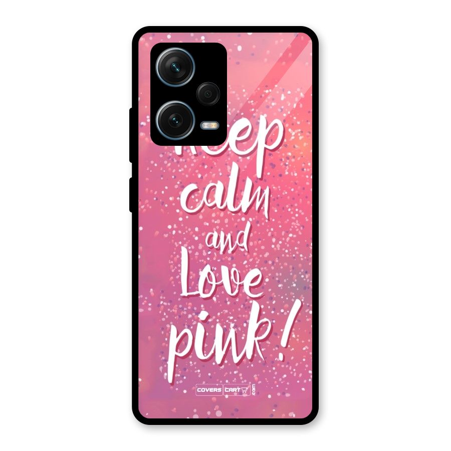 Love Pink Glass Back Case for Redmi Note 12 Pro Plus 5G