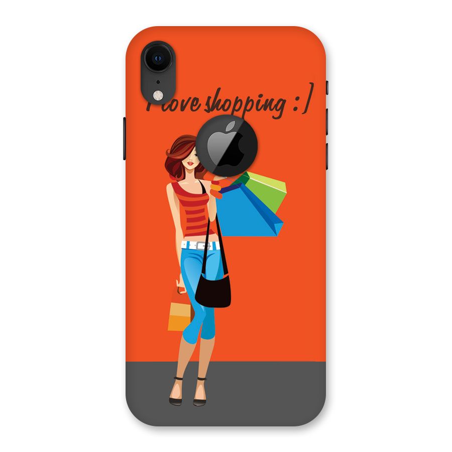 Love Shopping Classy Girl Back Case for iPhone XR Logo Cut