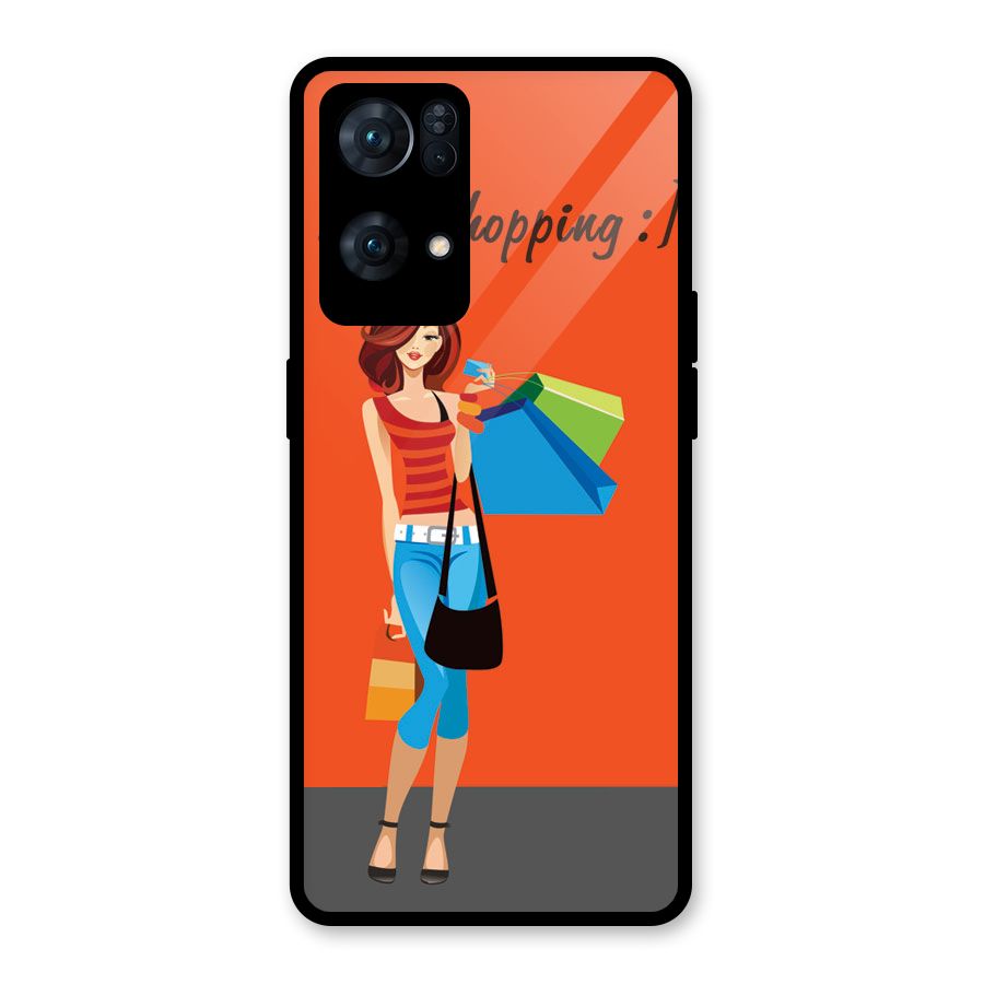 Love Shopping Classy Girl Glass Back Case for Oppo Reno7 Pro 5G