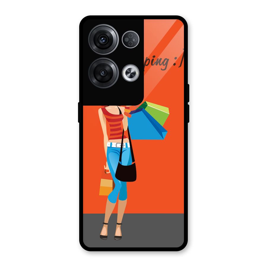 Love Shopping Classy Girl Glass Back Case for Oppo Reno8 Pro 5G