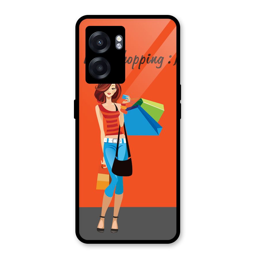 Love Shopping Classy Girl Glass Back Case for Realme Narzo 50 5G