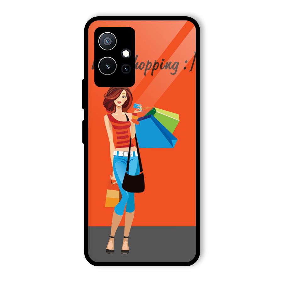 Love Shopping Classy Girl Glass Back Case for Vivo Y75 5G