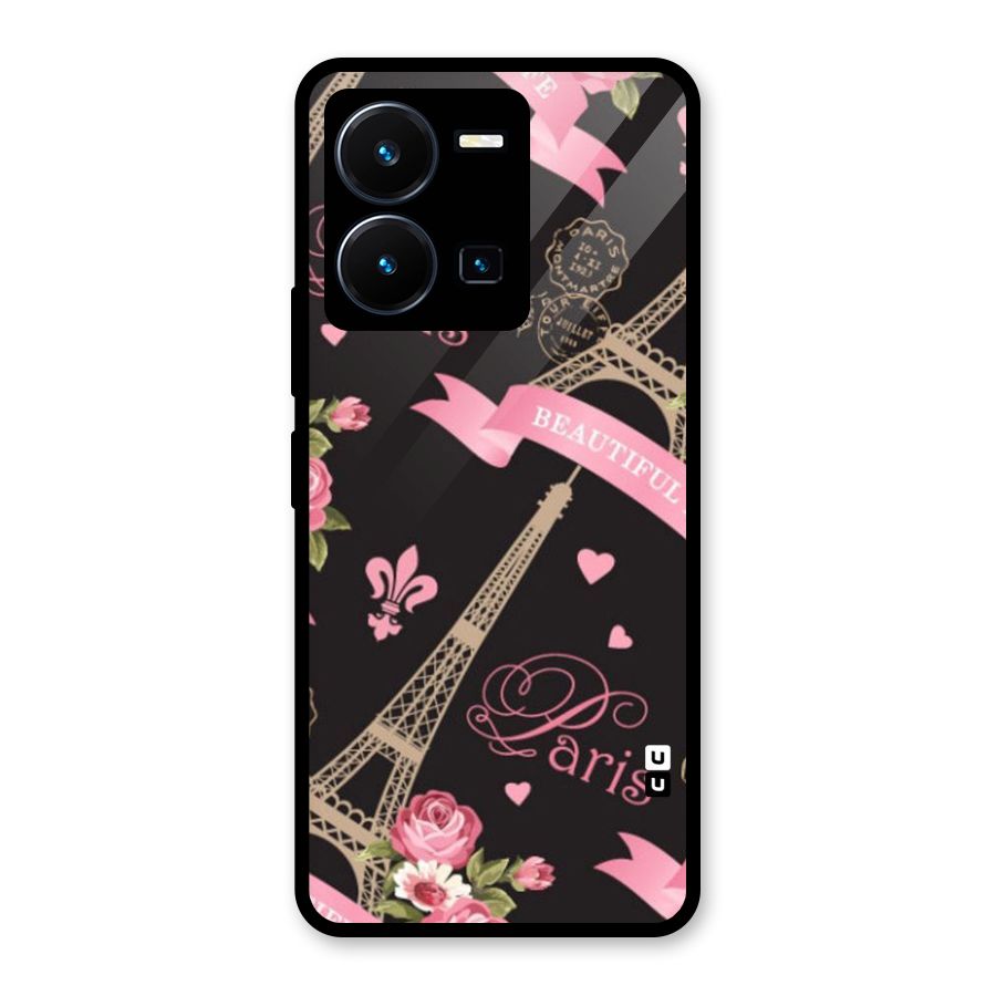 Love Tower Glass Back Case for Vivo Y35