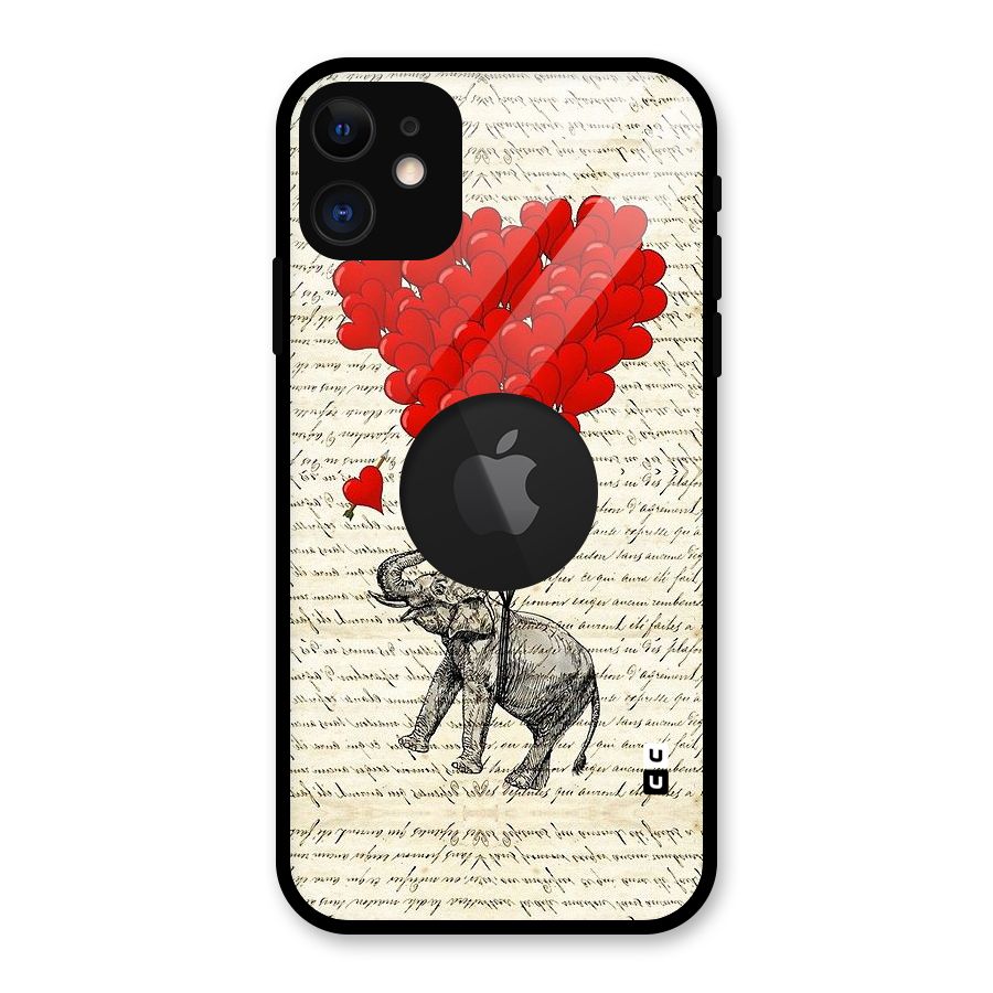 Love Weight Glass Back Case for iPhone 11 Logo Cut