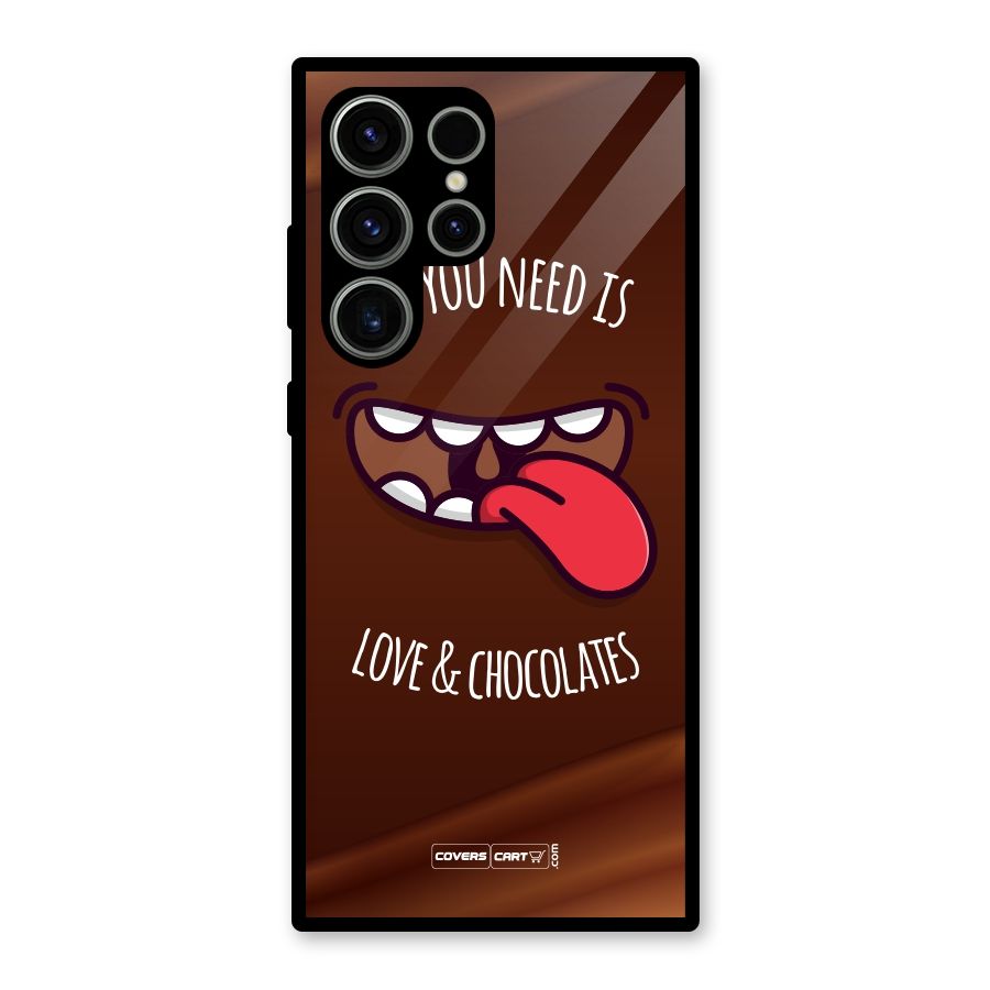 Love and Chocolates Glass Back Case for Galaxy S23 Ultra