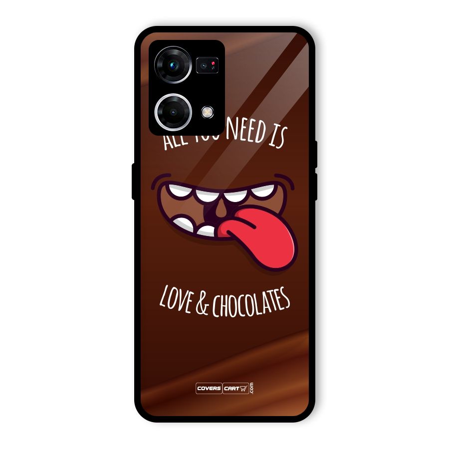 Love and Chocolates Glass Back Case for Oppo F21 Pro 5G