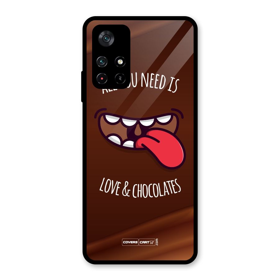 Love and Chocolates Glass Back Case for Poco M4 Pro 5G