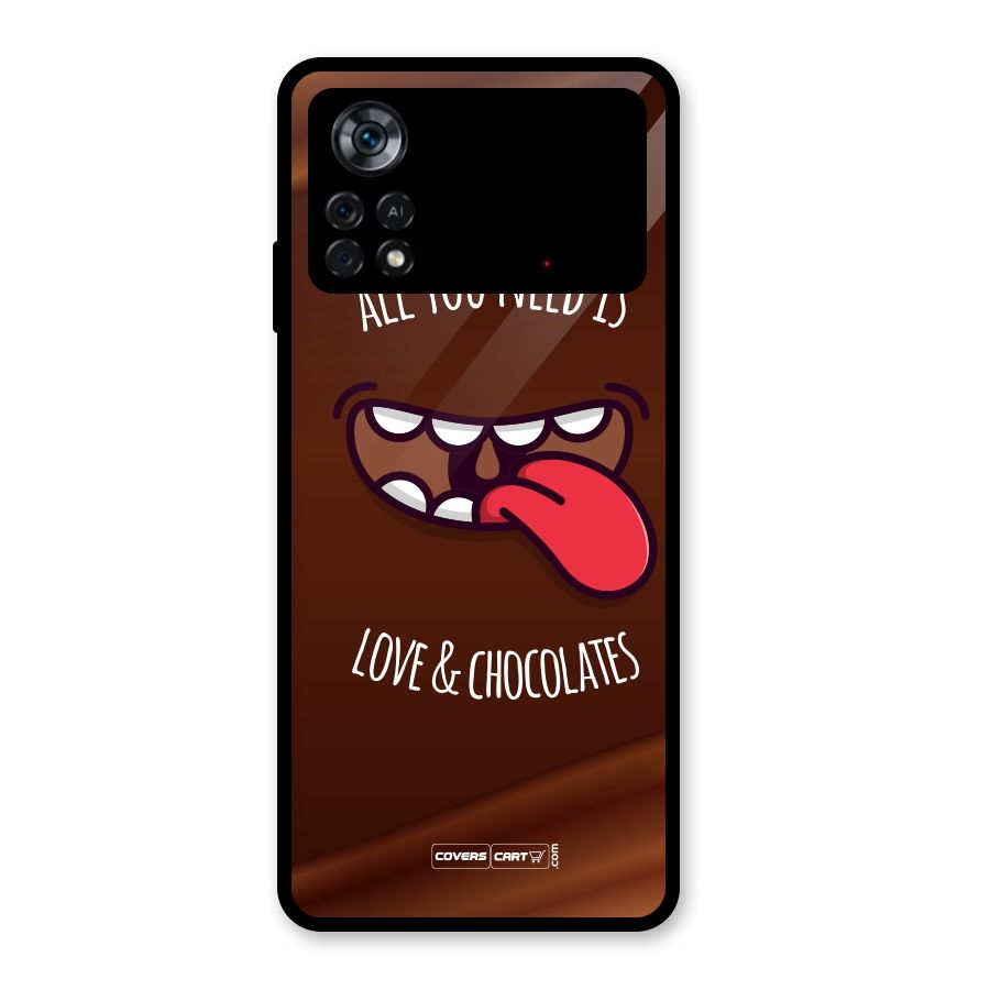 Love and Chocolates Glass Back Case for Poco X4 Pro 5G