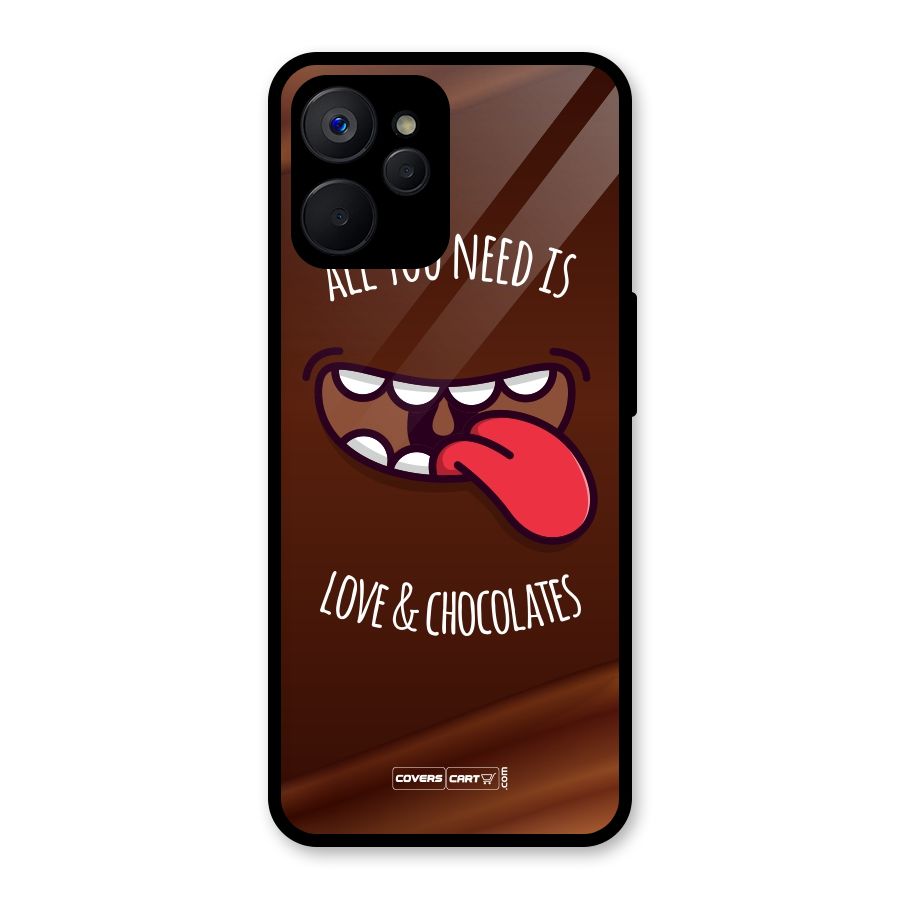 Love and Chocolates Glass Back Case for Realme 9i 5G
