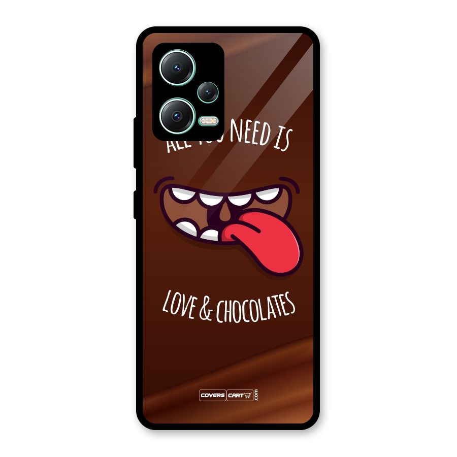 Love and Chocolates Glass Back Case for Redmi Note 12 5G