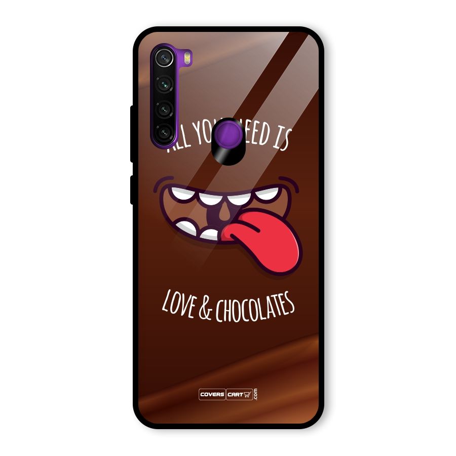Love and Chocolates Glass Back Case for Redmi Note 8