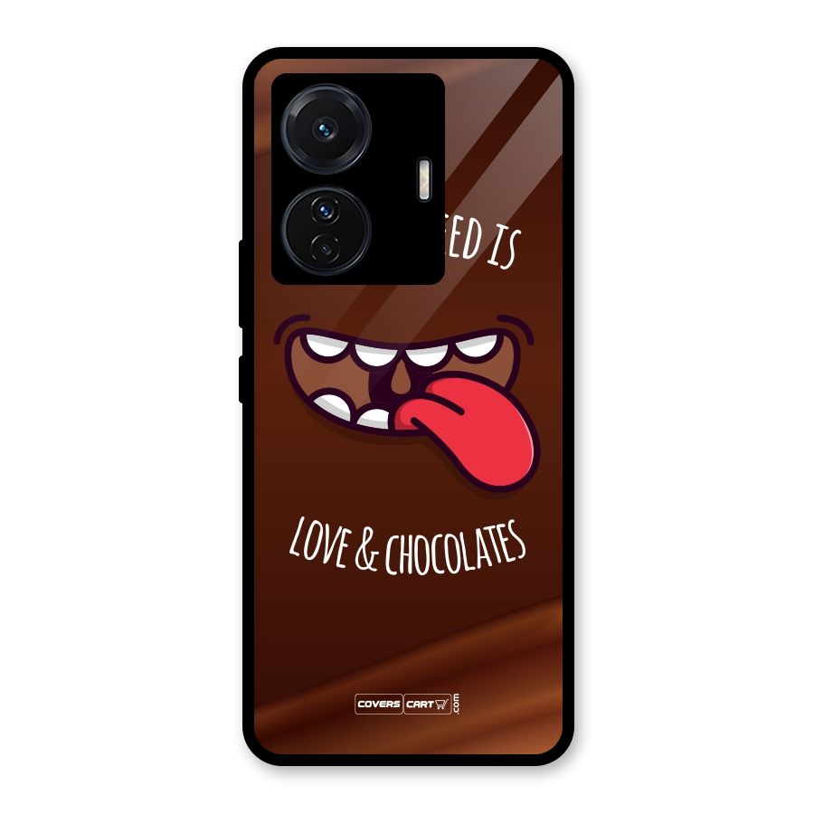 Love and Chocolates Glass Back Case for Vivo T1 Pro