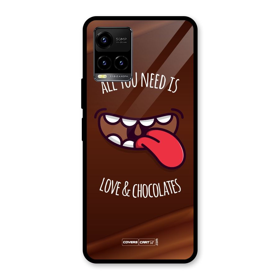 Love and Chocolates Glass Back Case for Vivo Y21T