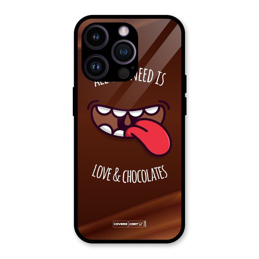 Love and Chocolates Glass Back Case for iPhone 14 Pro