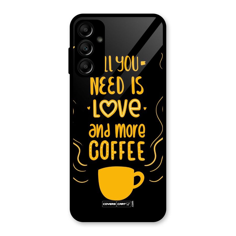 Love and More Coffee Glass Back Case for Galaxy A14 5G
